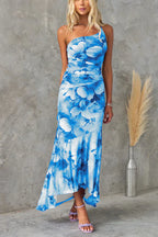 Laura | Robe Longue Asymétrique à Imprimé Floral