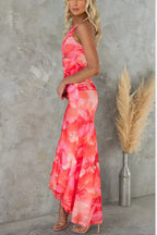 Laura | Robe Longue Asymétrique à Imprimé Floral