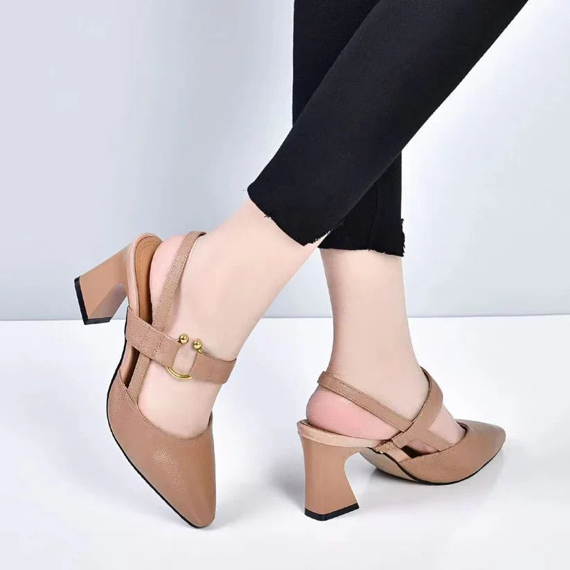 Sandales vivatelle à Talons Épais et Bout Pointu